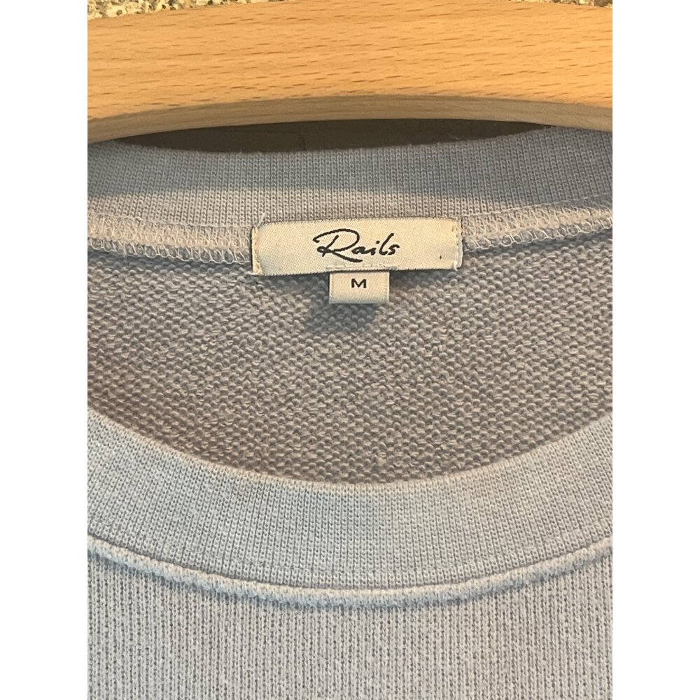 Rails Womens Gradient Crewneck Sweatshirt M Cotton Blend Blue & Cream Long Sleev - Picture 4 of 7